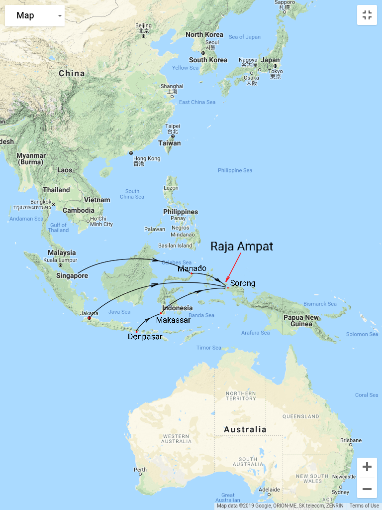 Sorong city is the main gate to Raja Ampat a lot of flights are available everyday from major cities in Indonesia to Sorong.