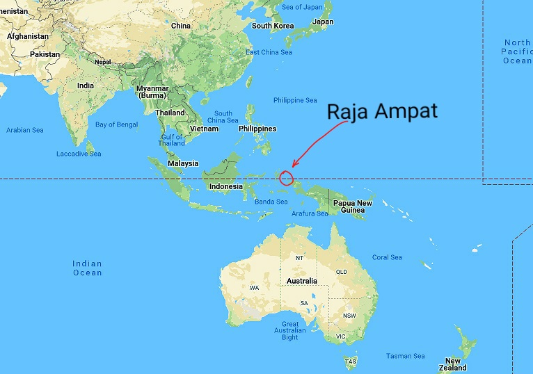 location of Raja Ampat in the map