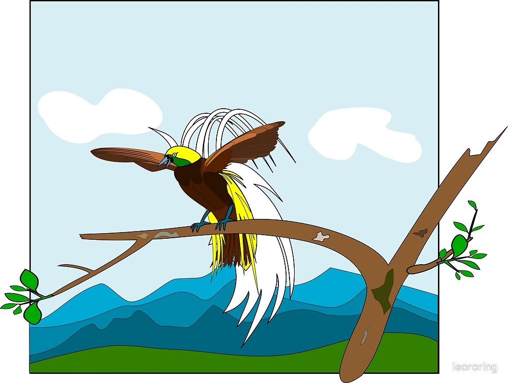 digital illustration of bird of paradise